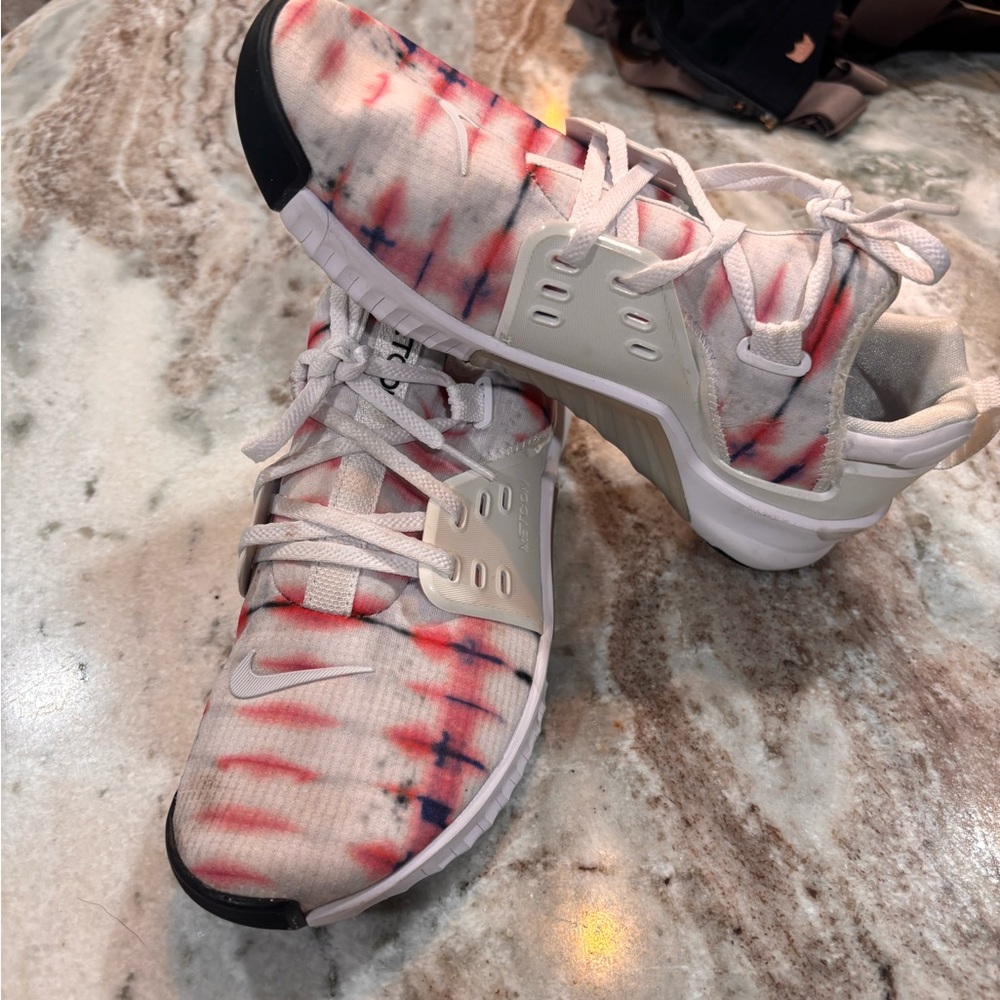 Nike Women's Athletic Shoes - Red and White Tie-Dye